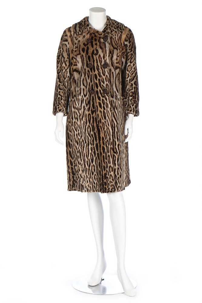 Lot 35 - An ocelot coat, 1960s, un-labelled, with...