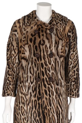 Lot 35 - An ocelot coat, 1960s, un-labelled, with...