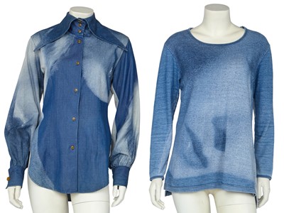 Lot 354 - Two Vivienne Westwood 'Marlene' print shirts, 'Always on Camera' collection, Autumn-Winter 1992-93