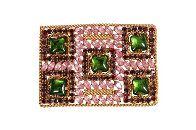 Lot 80 - A Madame Grès gilt and pate de verre belt buckle, 1970s