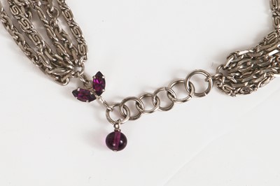 Lot 90 - A Madame Grès chain and pate de verre choker necklace, 1970s-80s