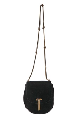 Lot 75 - An Yves Saint Laurent black velvet handbag, circa 1970