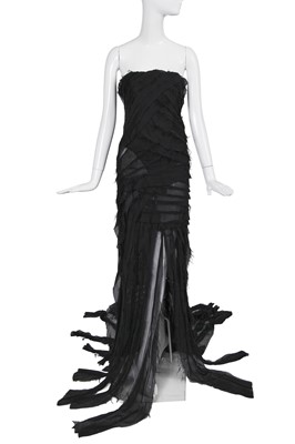 Lot 185 - A Roberto Cavalli black silk chiffon evening gown, Autumn-Winter 2001-02