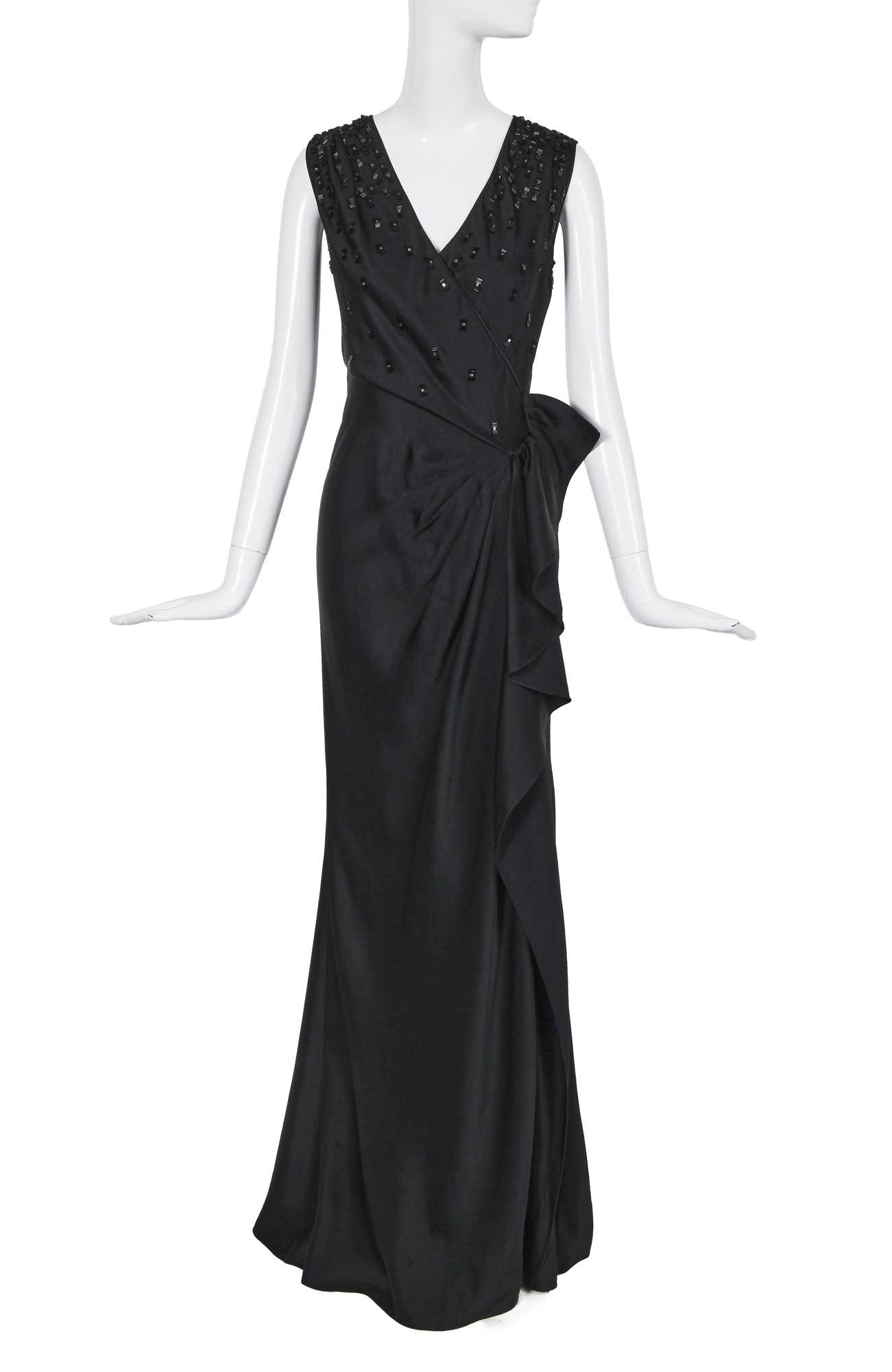 Lot 153 - A John Galliano black crêpe evening gown, circa 2007
