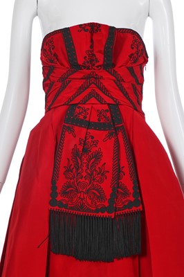 Lot 145 - A Christian Dior by John Galliano red faille cocktail dress, pre-collection 2008