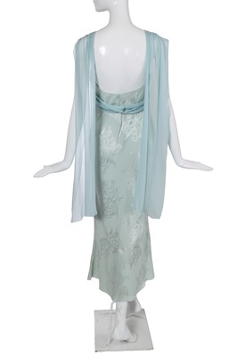 Lot 157 - A Christian Dior by John Galliano blue jacquard silk evening gown, 'Off Duty Icon' collection, Autumn-Winter 2005-06