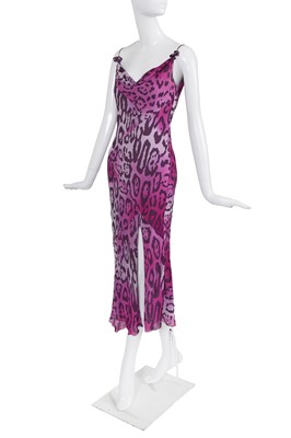 Lot 161 - A Christian Dior by John Galliano purple leopard-print 'gambler' dress, 'Teddy Boys & Poiret' collection, Autumn-Winter 2004-05