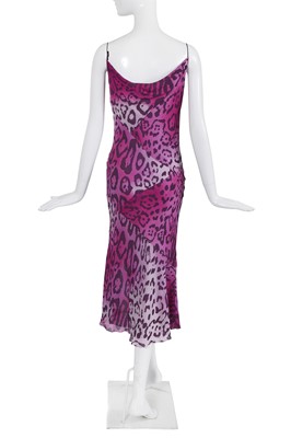 Lot 161 - A Christian Dior by John Galliano purple leopard-print 'gambler' dress, 'Teddy Boys & Poiret' collection, Autumn-Winter 2004-05