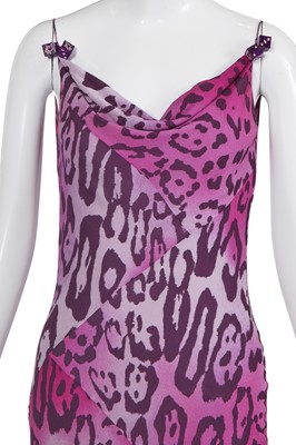 Lot 161 - A Christian Dior by John Galliano purple leopard-print 'gambler' dress, 'Teddy Boys & Poiret' collection, Autumn-Winter 2004-05