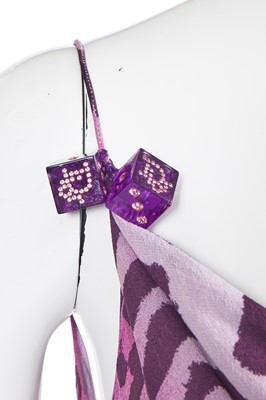Lot 161 - A Christian Dior by John Galliano purple leopard-print 'gambler' dress, 'Teddy Boys & Poiret' collection, Autumn-Winter 2004-05