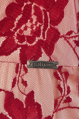 Lot 163 - A John Galliano red lace evening gown, 2000s