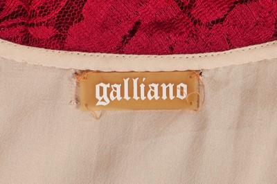 Lot 163 - A John Galliano red lace evening gown, 2000s