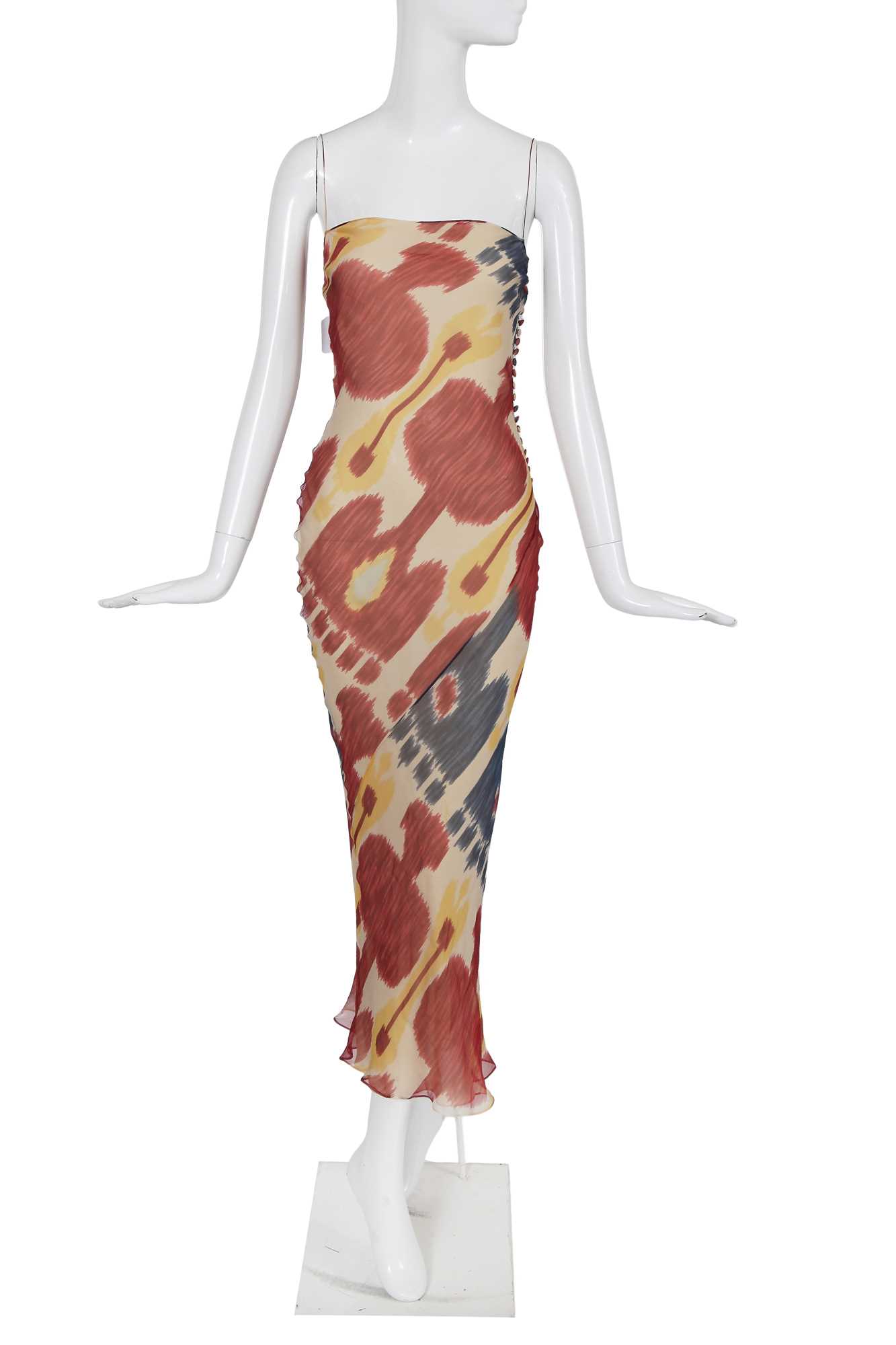 Lot 170 - A Christian Dior by John Galliano printed chiffon dress, commercial collection 2001