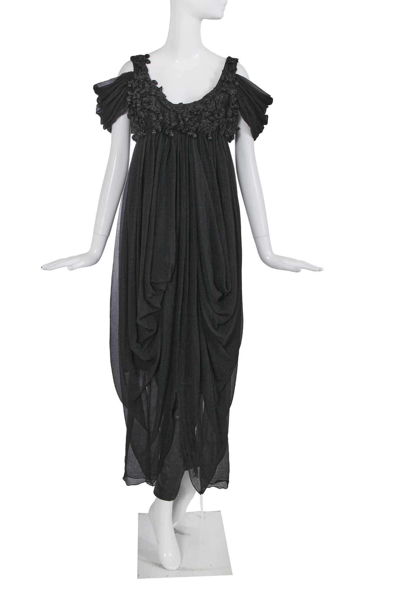 Lot 122 - An Alexander McQueen embellished black chiffon dress, 'The Girl Who Lived in the Tree' collection, Autumn-Winter 2008-09