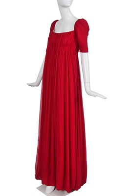 Lot 123 - An Alexander McQueen raspberry silk chiffon gown, 'The Girl Who Lived in the Tree' commercial collection, Autumn-Winter 2008-09