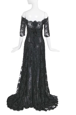 Lot 129 - An Alexander McQueen black lace evening dress, 'Sarabande' collection, Spring-Summer 2007