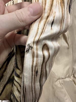 Lot 118 - An Alexander McQueen wood-grain print silk ensemble, 'Natural Distinction, Un-Natural Selection' collection, Spring-Summer 2009