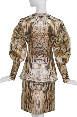Lot 118 - An Alexander McQueen wood-grain print silk ensemble, 'Natural Distinction, Un-Natural Selection' collection, Spring-Summer 2009