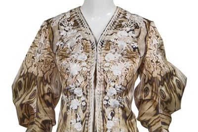 Lot 118 - An Alexander McQueen wood-grain print silk ensemble, 'Natural Distinction, Un-Natural Selection' collection, Spring-Summer 2009