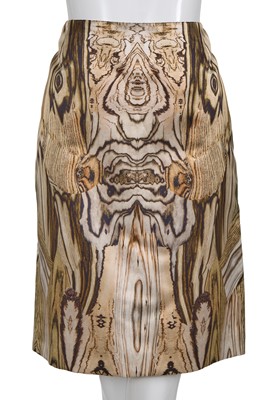 Lot 118 - An Alexander McQueen wood-grain print silk ensemble, 'Natural Distinction, Un-Natural Selection' collection, Spring-Summer 2009
