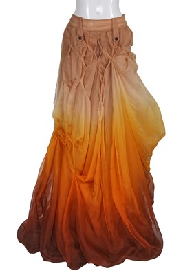 Lot 155 - A Christian Dior by John Galliano denim, leather, and chiffon ensemble, 'Nude' collection, Spring-Summer 2006
