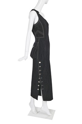 Lot 381 - A Jean Paul Gaultier pinstriped wool-blend dress, 'Europe de I’avenir' collection, Autumn-Winter 1992-93