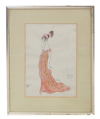 Lot 454 - A Cecil Beaton costume design sketch for 'On a Clear Day You Can See Forever', 1970