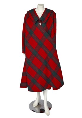 Lot 610 - A Philippe Venet tartan wool swing coat, probably 1970s