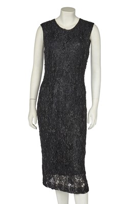 Lot 422 - An Alexander McQueen black beaded sheath dress, 1999