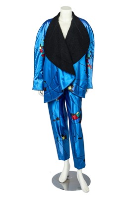 Lot 460 - A Bernard Perris Jean Miró inspired printed satin ensemble, 1980s