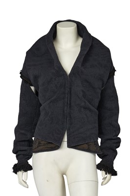 Lot 436 - A Maison Martin Margiela Artisanal charcoal grey furnishing fabric jacket, circa 2004