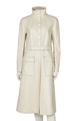 Lot 593 - An André Courrèges white vinyl coat, late 1970s