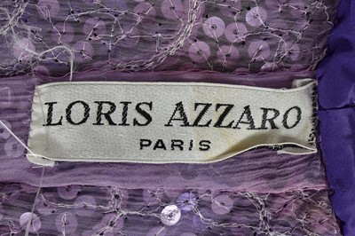 Lot 527 - A Loris Azzaro silver and purple sequined evening gown, probably early 1980s