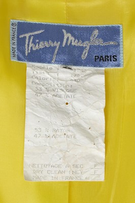 Lot 409 - A Thierry Mugler brilliant yellow suit, late 1980s-early 1990s