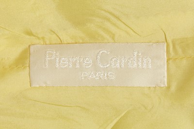 Lot 481 - A Pierre Cardin haute couture primrose linen summer dress, 1980s