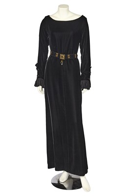 Lot 276 - An Yves Saint Laurent black velvet evening gown, circa 1990