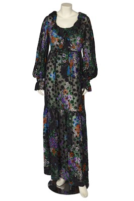 Lot 601 - An Yves Saint Laurent floral printed chiffon dress, Spring-Summer 1977