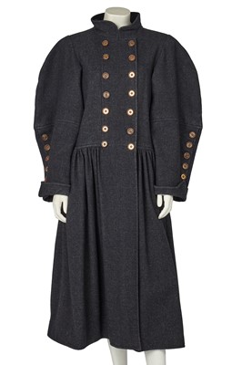 Lot 496 - An Yves Saint Laurent steel-grey wool coat, Autumn-Winter 1981-82