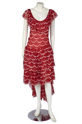 Lot 505 - An Yves Saint Laurent printed organza summer dress, circa 1981