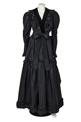 Lot 498 - An Yves Saint Laurent black taffeta evening ensemble, circa 1980