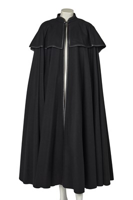 Lot 568 - A Christian Dior by Marc Bohan black wool cape, late 1970s