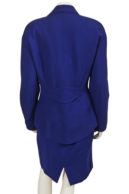 Lot 413 - A Thierry Mugler electric blue wool suit, circa 1993