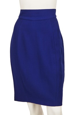 Lot 413 - A Thierry Mugler electric blue wool suit, circa 1993