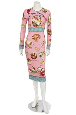 Lot 113 - A Dolce & Gabbana bread-print silk dress, circa 2023