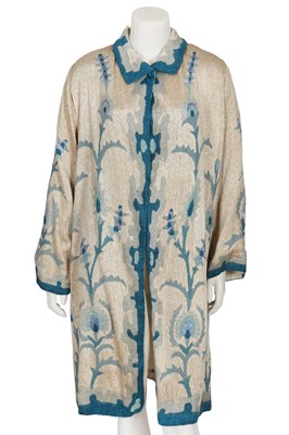 Lot 696 - An embroidered 'peacock feather' coat, mid 1920s