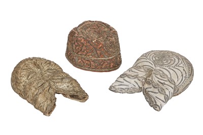 Lot 737 - Two Riegelhaube bonnets, Munich, mid 19th century