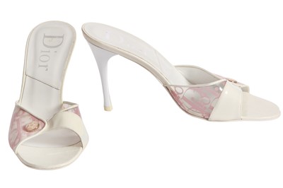 Lot 245 - A pair of Christian Dior by John Galliano vinyl mule heels, early 2000s