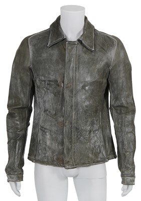 Lot 54 - A Carol Christian Poell men's grey-green garment-dyed deer-leather jacket, 'B-Sides' collection, Autumn-Winter 2006-07