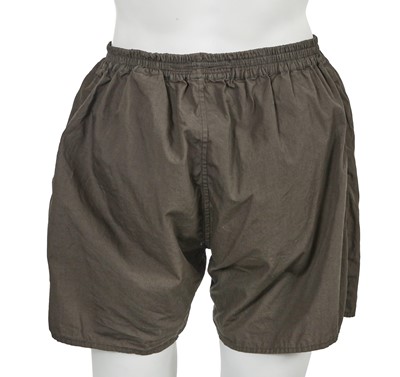Lot 329 - A Rick Owens men's grey and black leather and cotton ensemble, circa 2008