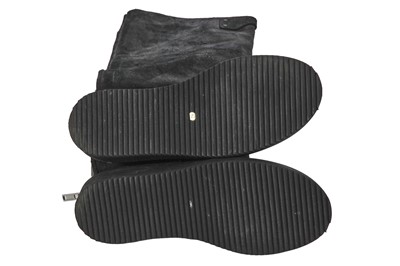 Lot 329 - A Rick Owens men's grey and black leather and cotton ensemble, circa 2008